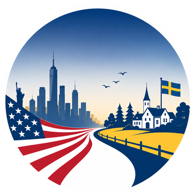 USA to Sweden round logo